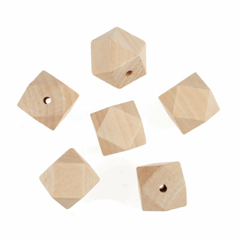 Wooden Beads Geo Cut 30mm