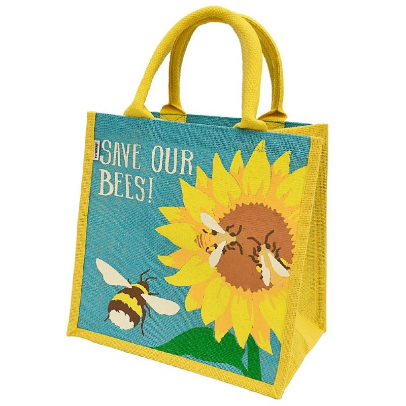 Jute Shopping Bag Save Bees Su