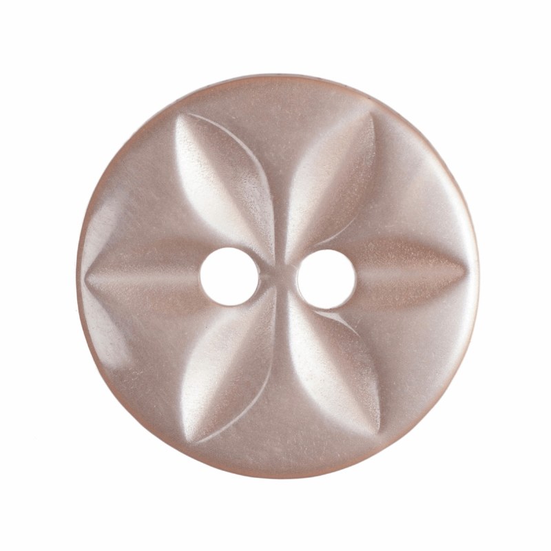 Button Round Star 14mm Peach