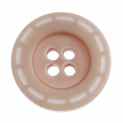 Button Stitched 18mm Beige