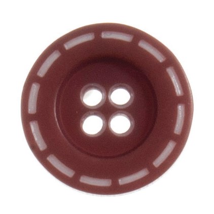 Button Stitched 18mm Dk Brown