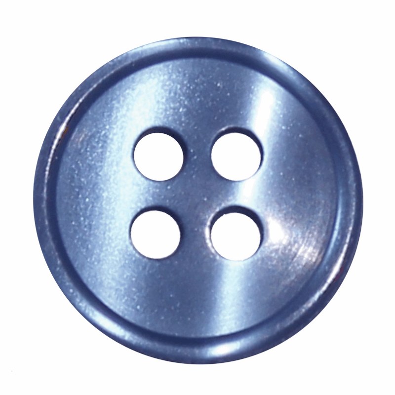 Button 4 Hole 13mm Mid Blue