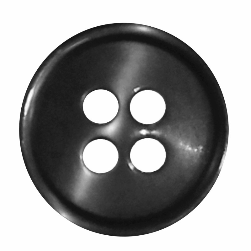 Button 4 Hole 13mm Black