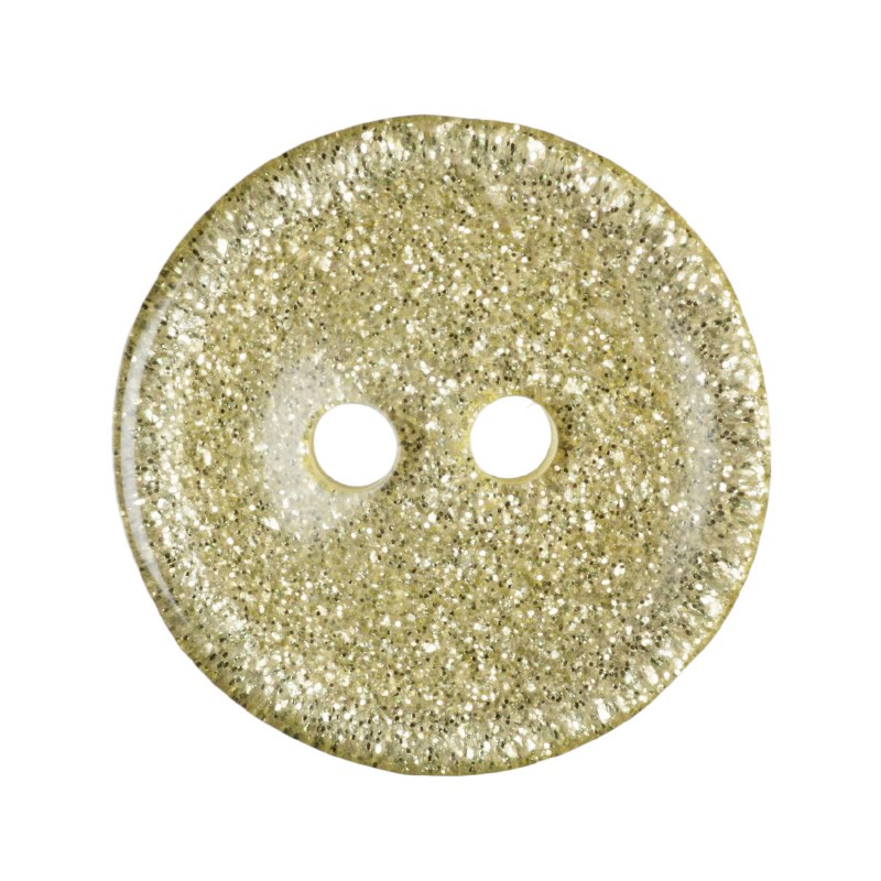 Button 15mm Glitter Yellow