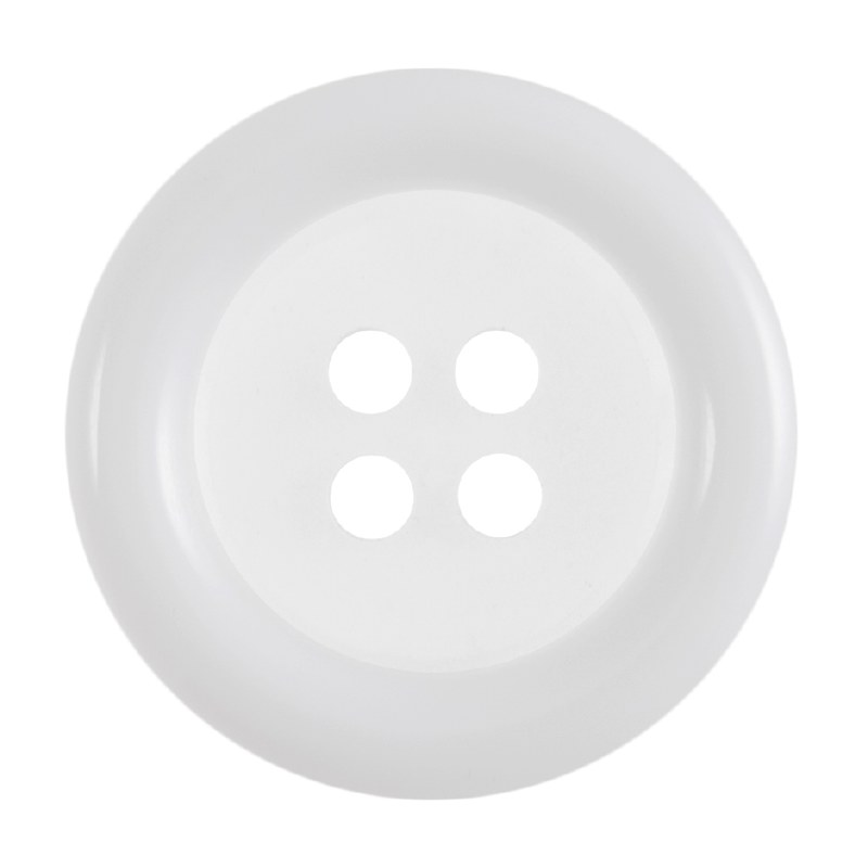 Button Col Rim 18mm White