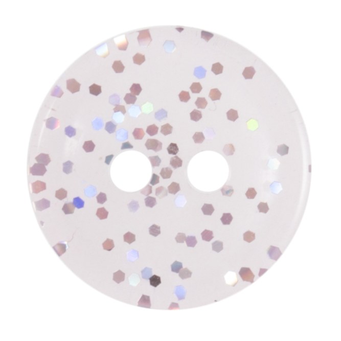 Button - Glitter 11mm Lt Pink