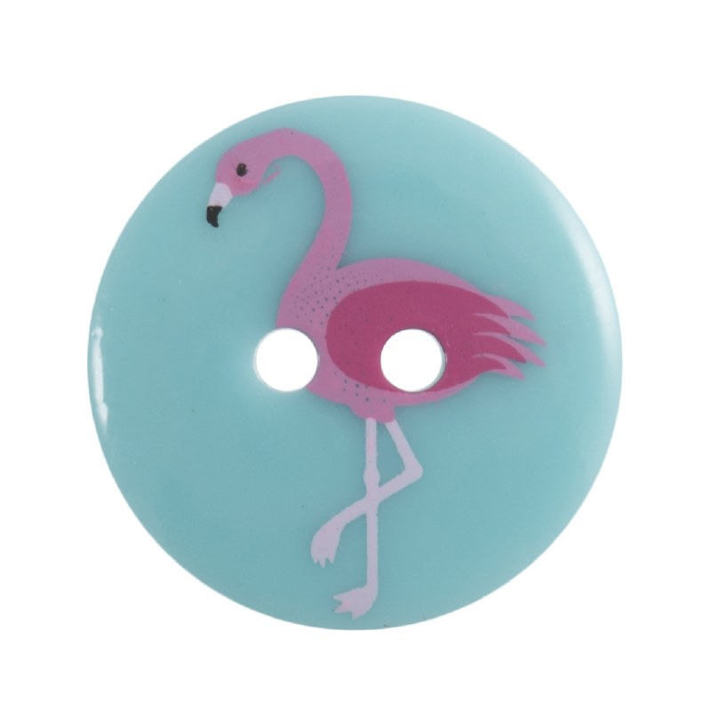 Button 19mm Flamingo