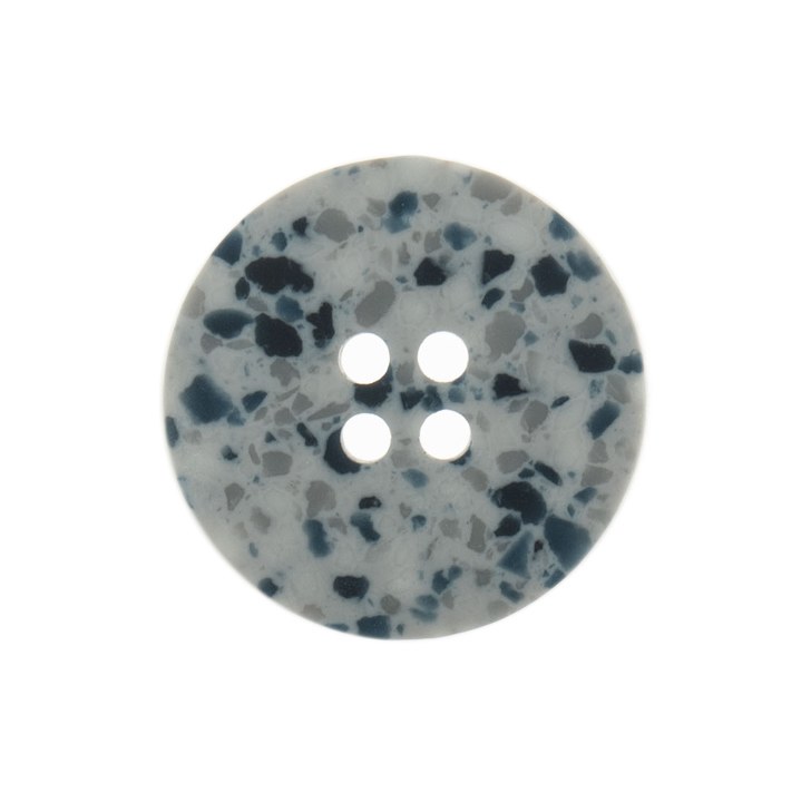 Button 18mm 4-hole silver/grey