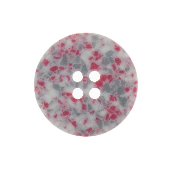 Button 18mm 4-hole pink/grey