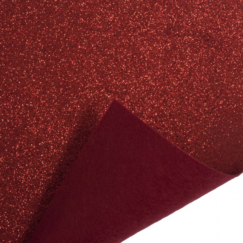 Glitter Felt Roll Red