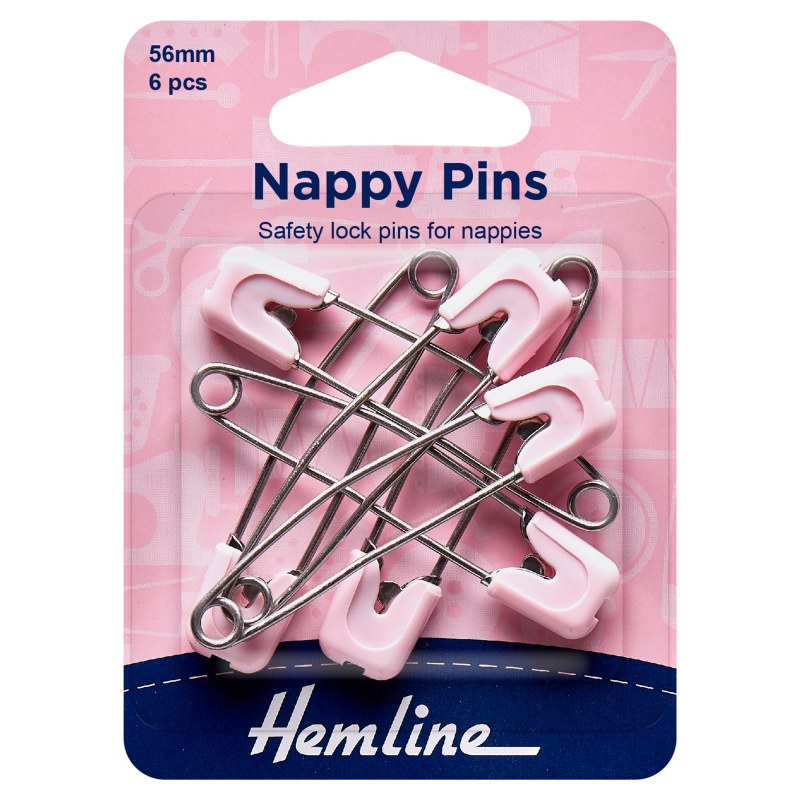 Hemline Nappy Pins Pink