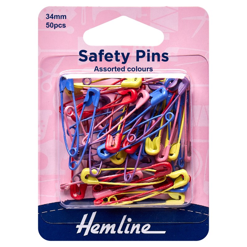 Hemiline Safety Pins Asst cols