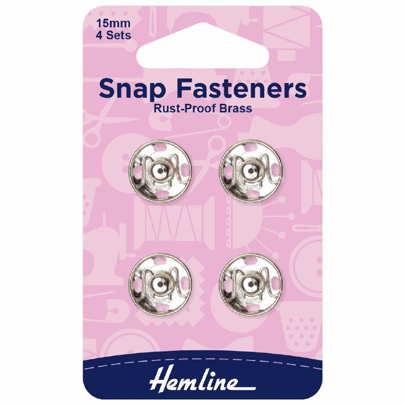 Snap Fasteners Silver 15mm