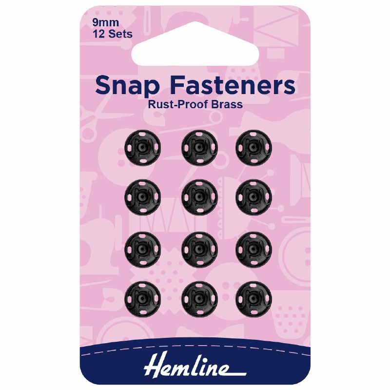 Snap Fasteners 9mm - Black