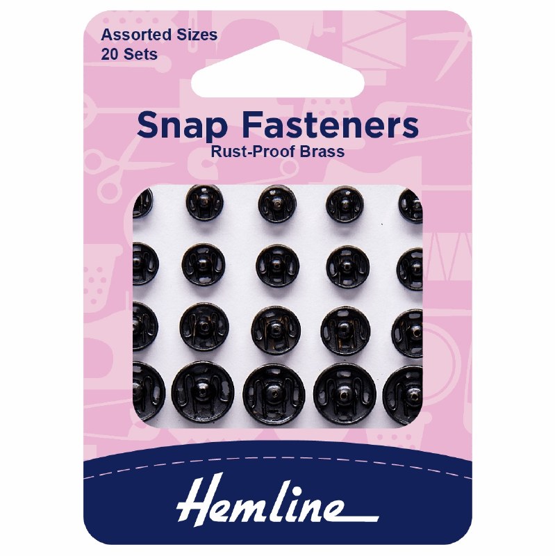 Snap Fasteners Rust-Proof Blac