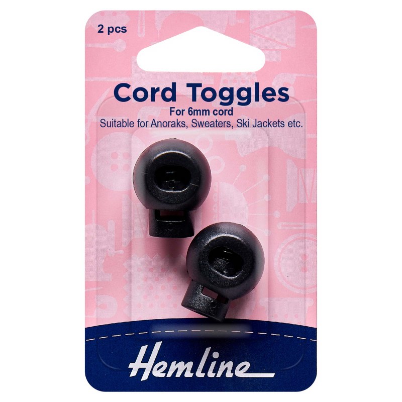 Cord Toggle - 2 pack Black