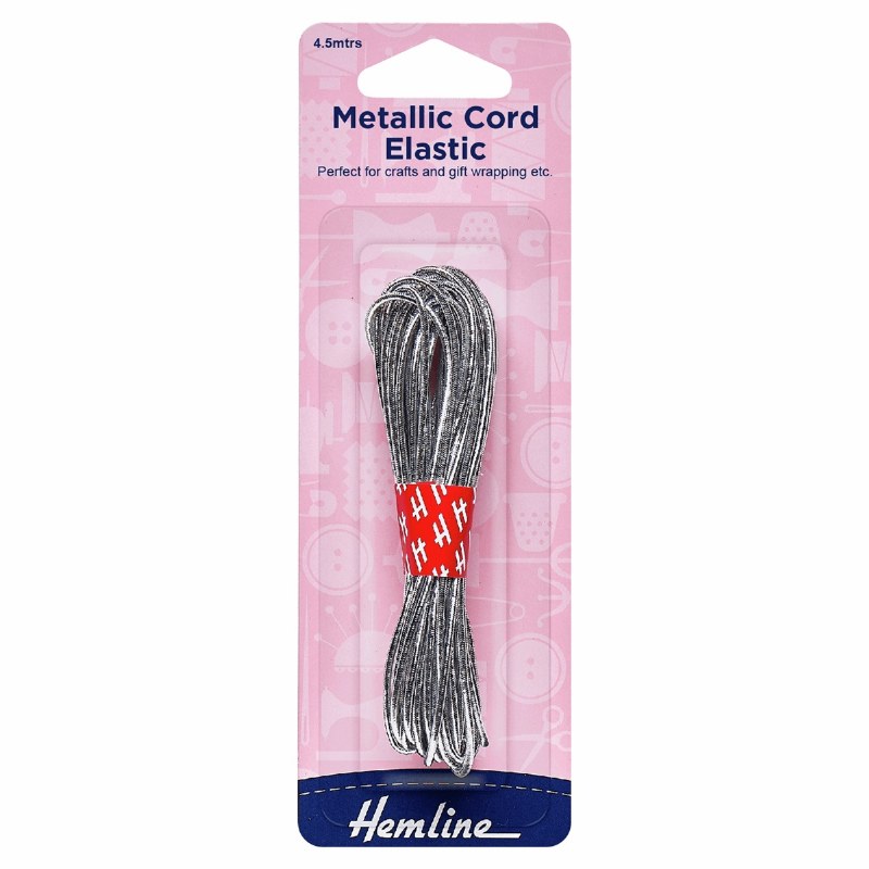 Metallic Cord Elastic Silver