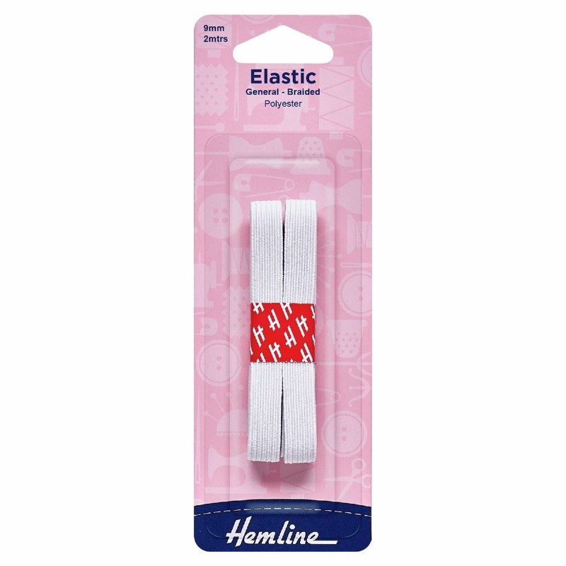 Elastic - 9mm x 2 metres White