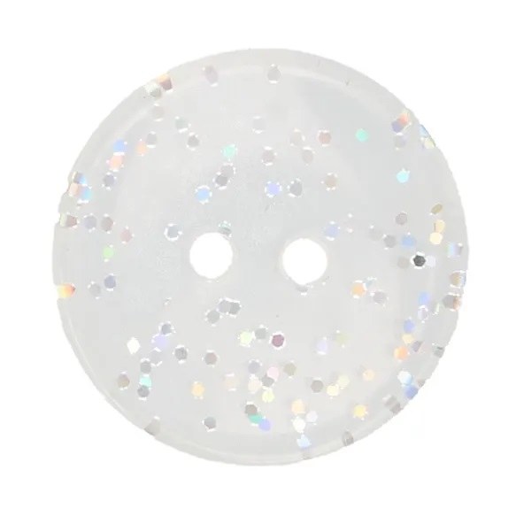 Buttons 15mm Glitter Silver