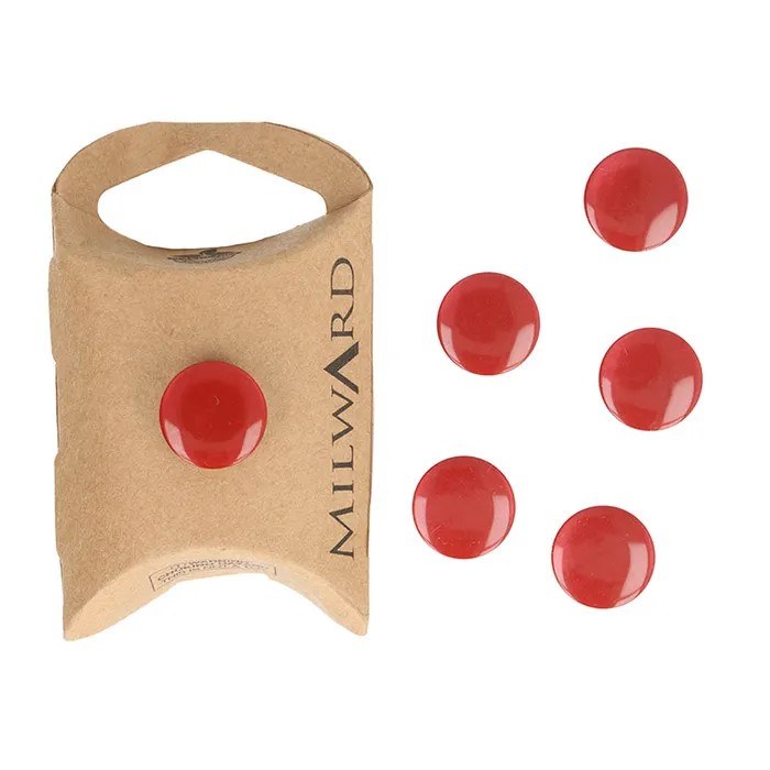 Buttons 14mm 6-pack Red Dot
