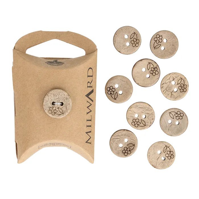 Buttons 15mm 10-pack coconut
