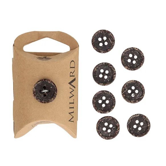 Buttons 15mm 8-pack Coco Black