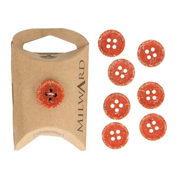 Buttons 15mm 8-pack Coco Red
