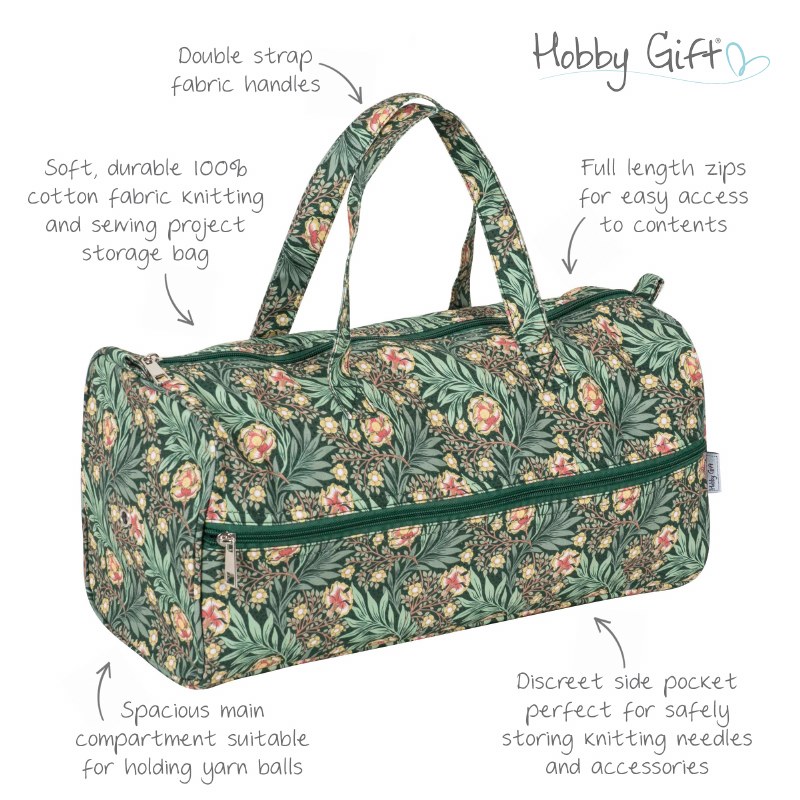 Knitting Bag Rect Morris Green