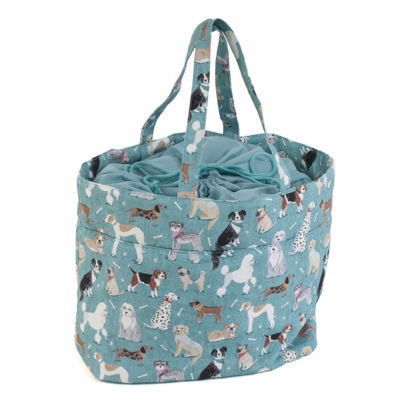 Craft Bag Drawstring with Dogs