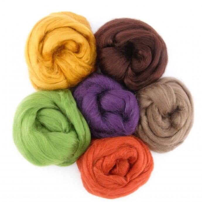 Silk Roving 6x10g Autumn/Earth