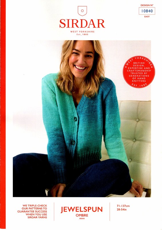 Sirdar 10840 Cardigan in Aran