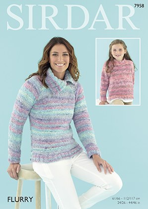 Sirdar 7958 Sweater in Flurr d