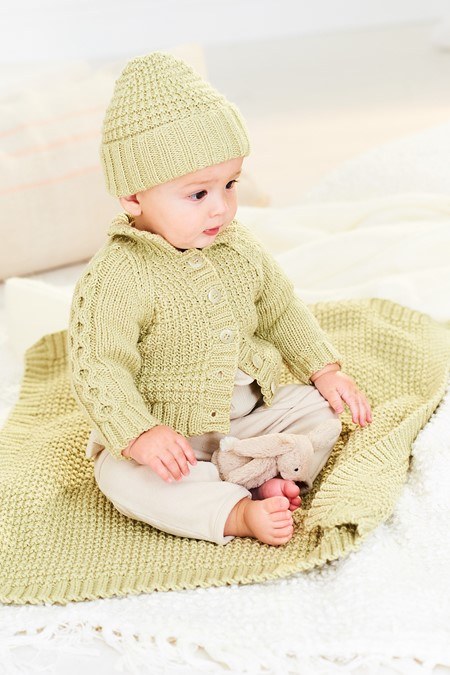 Stylecraft 10163 Cardi,hat,bla
