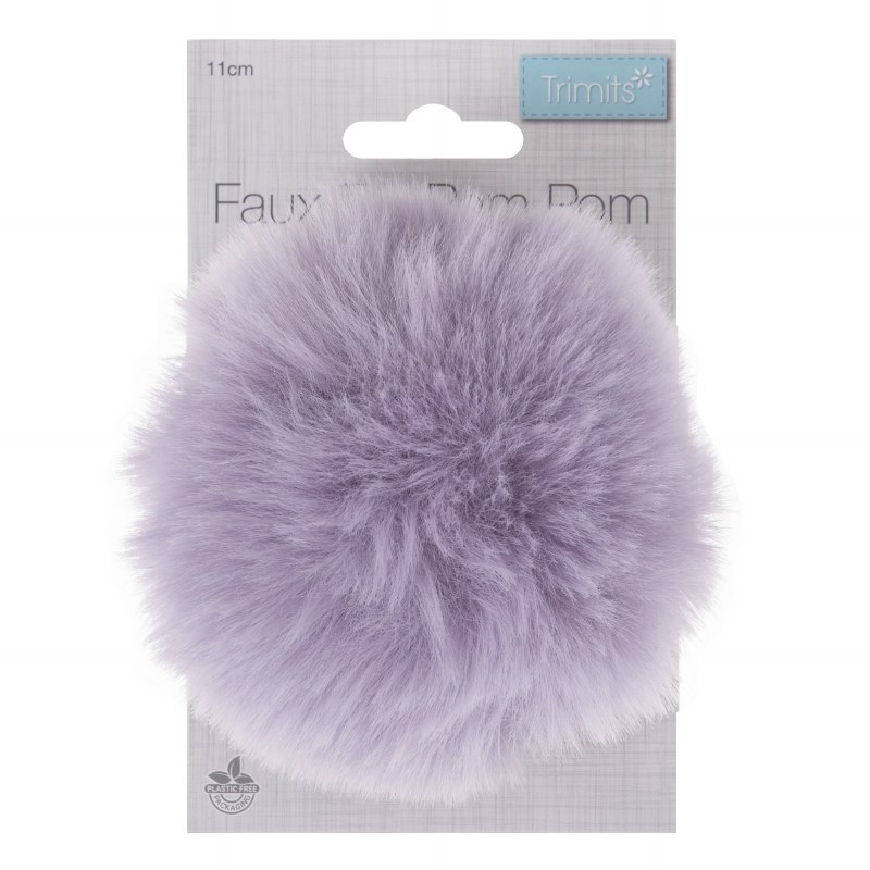 Pom Pom Faux Fur 11cm Lilac