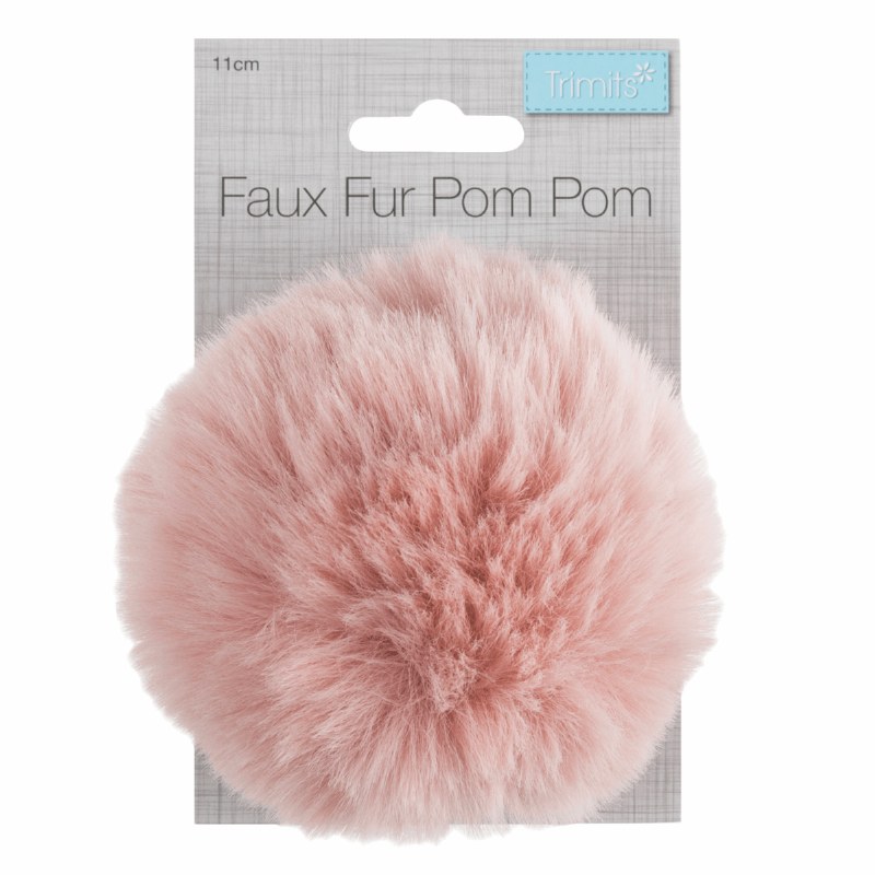 Pom Pom Faux Fur 11cm Lt Pink