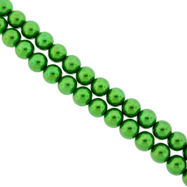 6mm Glass Pearls Green AB13