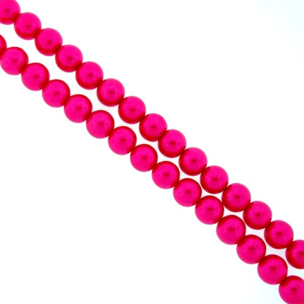 6mm Glass Pearls Fuchsia AB17