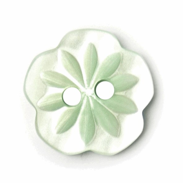 Button Flower 15mm Lt Green