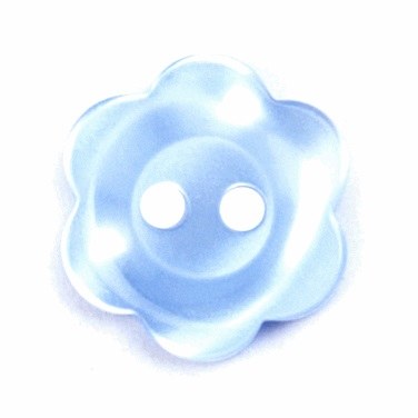 Button Flower 15mm Blue