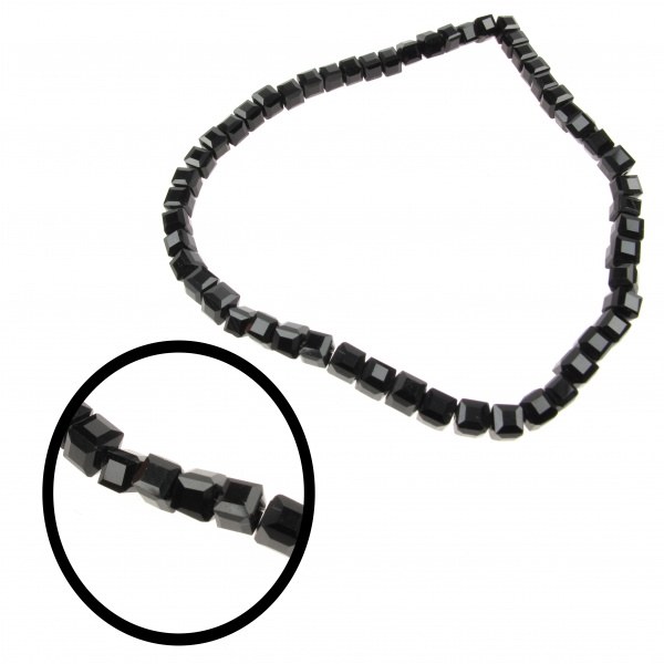 4mm Crystal Cube Black