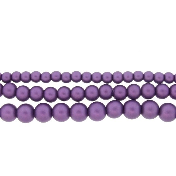 6mm Glass Pearls Matt Grape