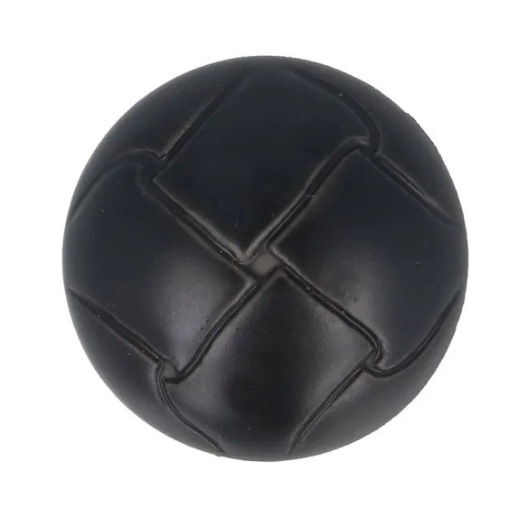 Buttons 20mm Faux Leather Blac