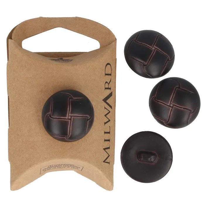 Buttons 20mm 4-pack Brn Leathe