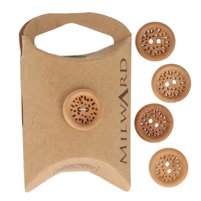 Buttons 15mm 5-pack Wood patt