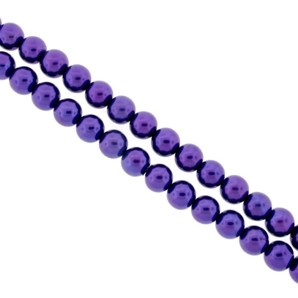 6mm Glass Pearl Bright Purple