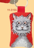 Keyring Cross Stitch Cat
