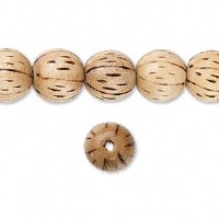 Bead wood burnt 11mm round