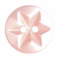 Button Star Design 15mm D Pink