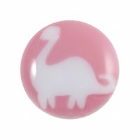 Button 15mm shank Dinosaur pnk