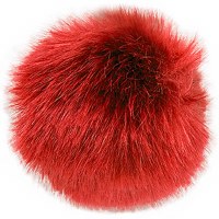 Rico Fake Fur Pompom 13cm Red